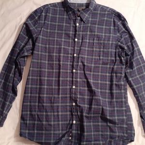 Old Navy Plaid Blue Button-Down Shirt Adult XL
